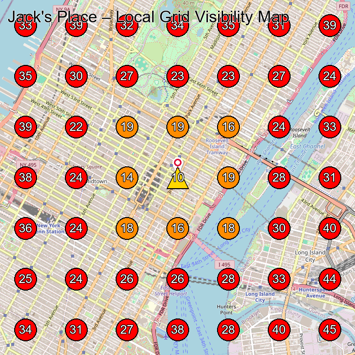 Jack's Place GeoGrid visibility map for Computer Consultant in New York